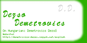dezso demetrovics business card
