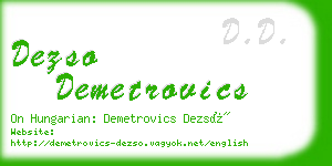 dezso demetrovics business card